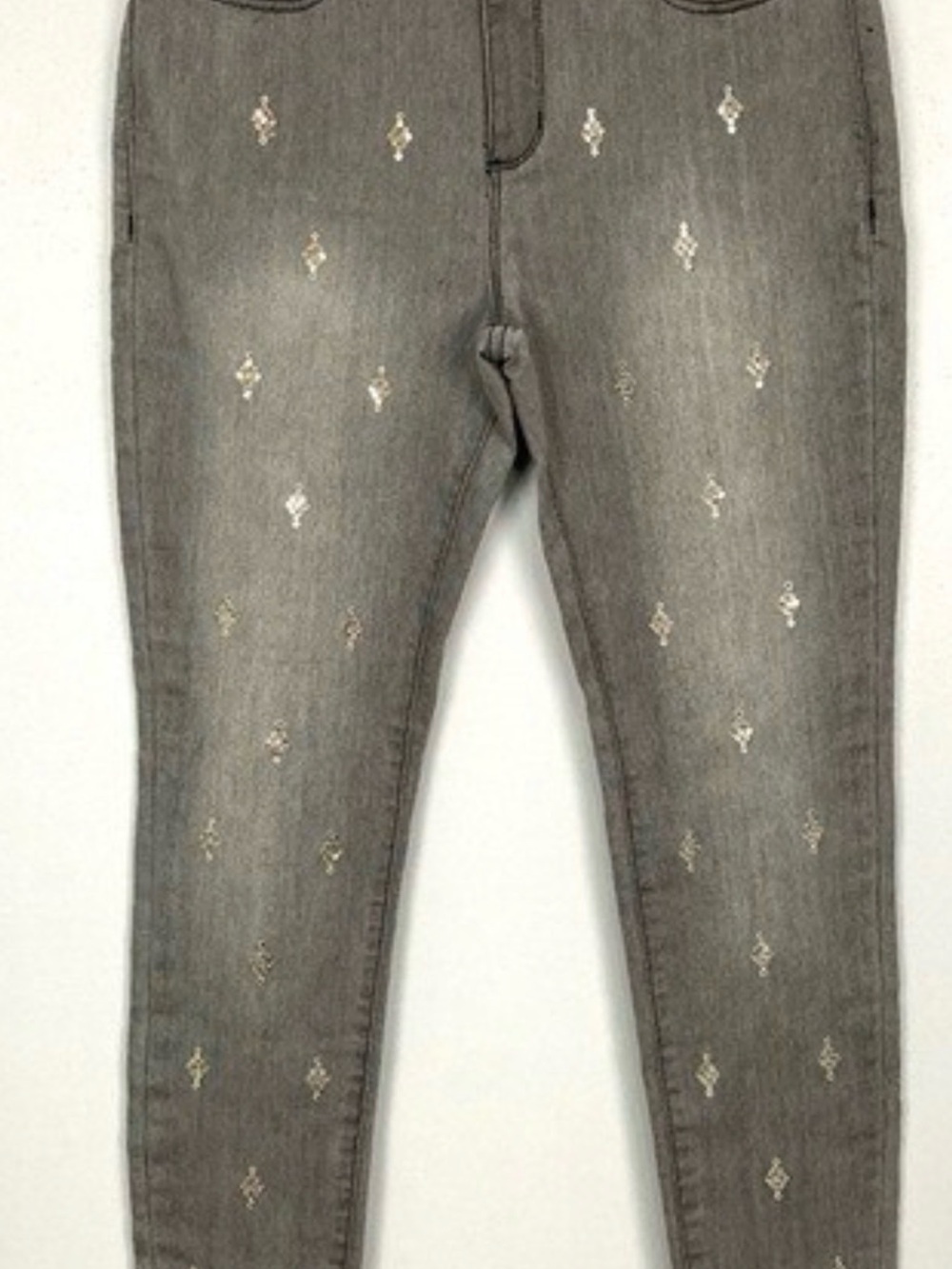 DRIFTWOOD Grey Skinny Jeans with Subtle Metallic Accents